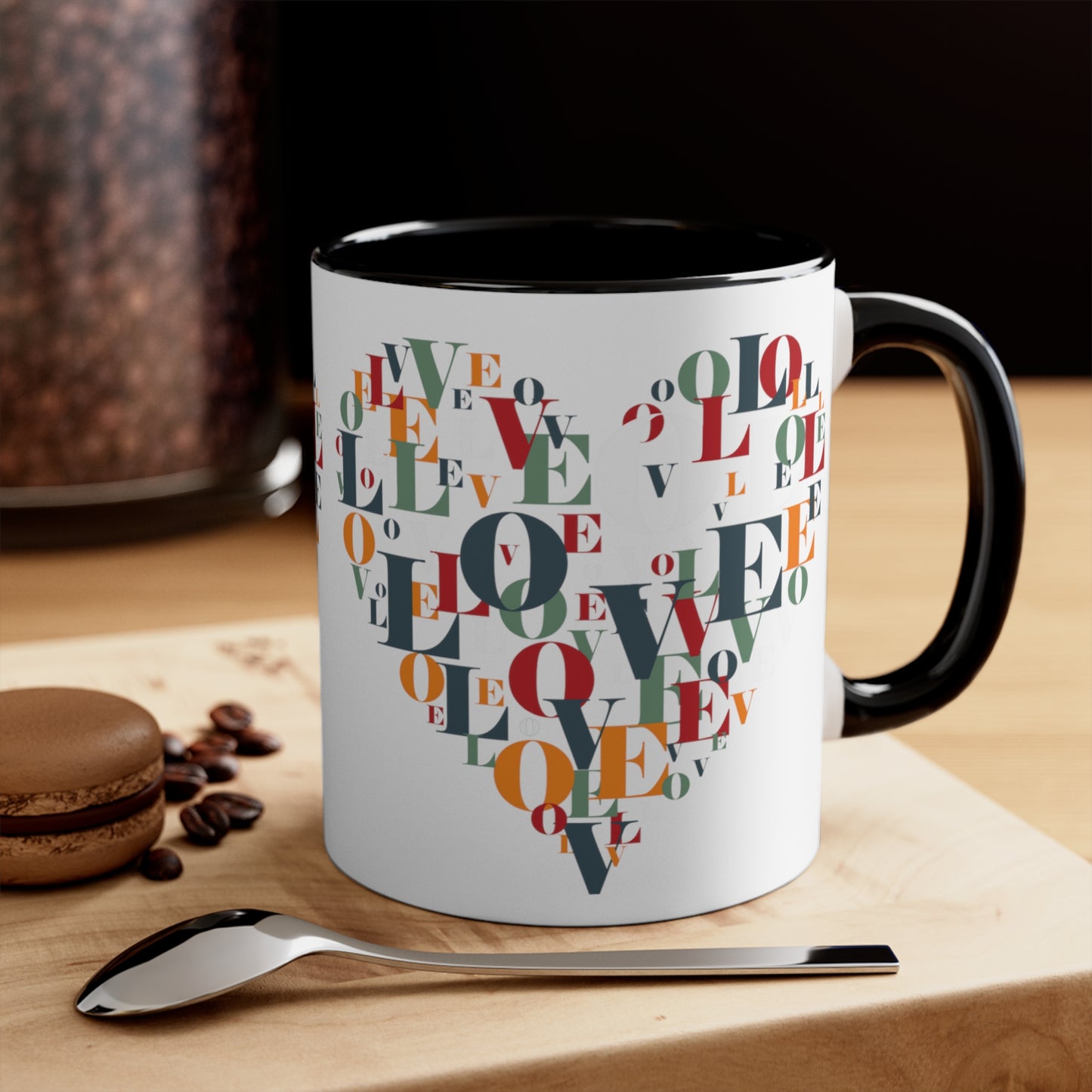 Love Accent Coffee Mug For All Coffee Lovers, 11oz