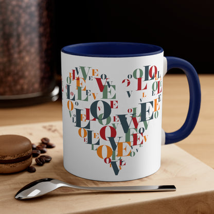Love Accent Coffee Mug For All Coffee Lovers, 11oz