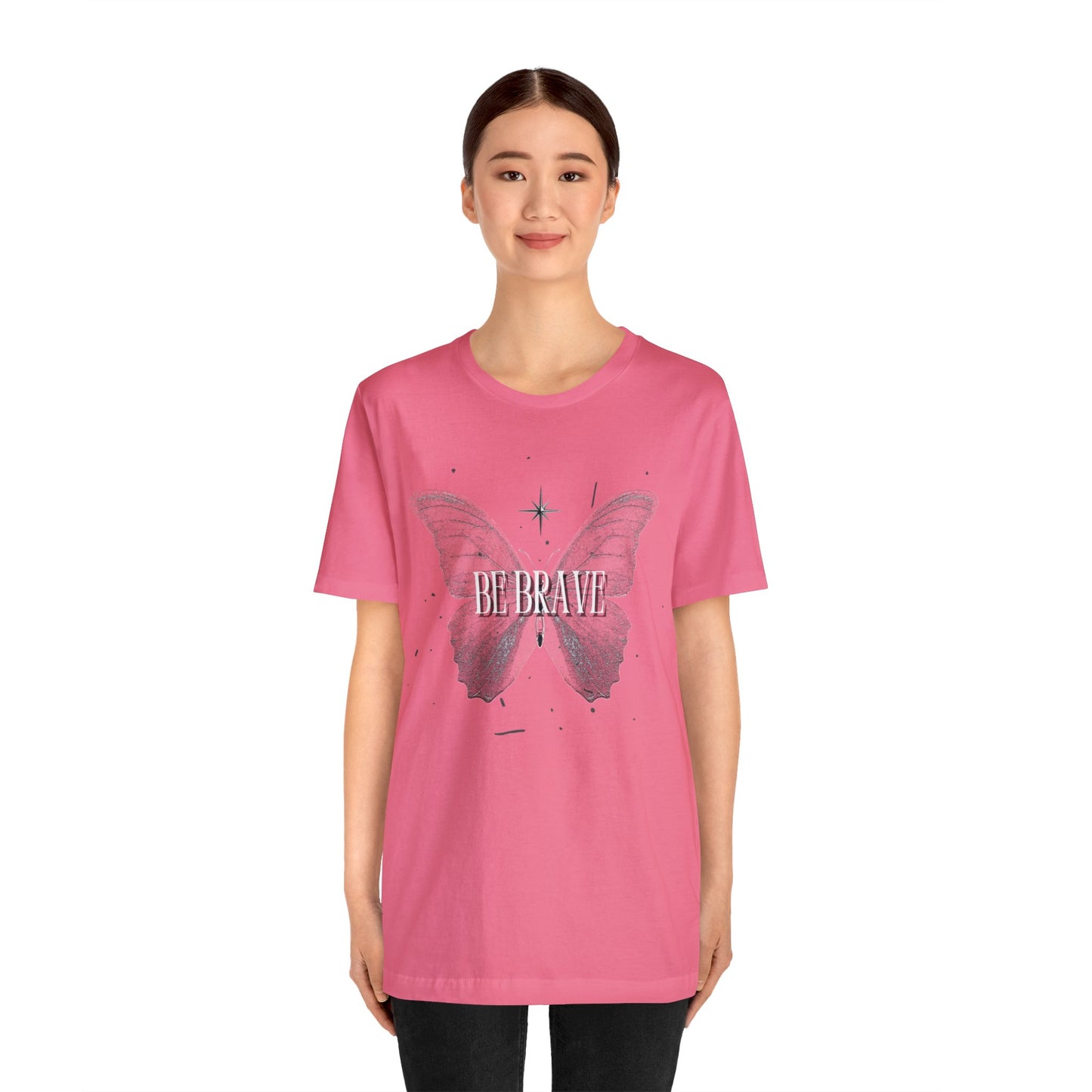 Be Brave With Butterfly - Graphic T Shirt for Women