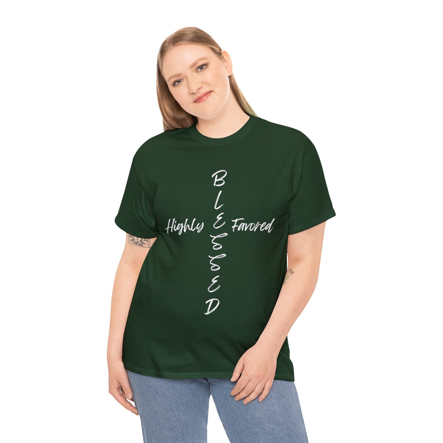 Blessed and Highly Favored - Unisex Heavy Cotton Tee