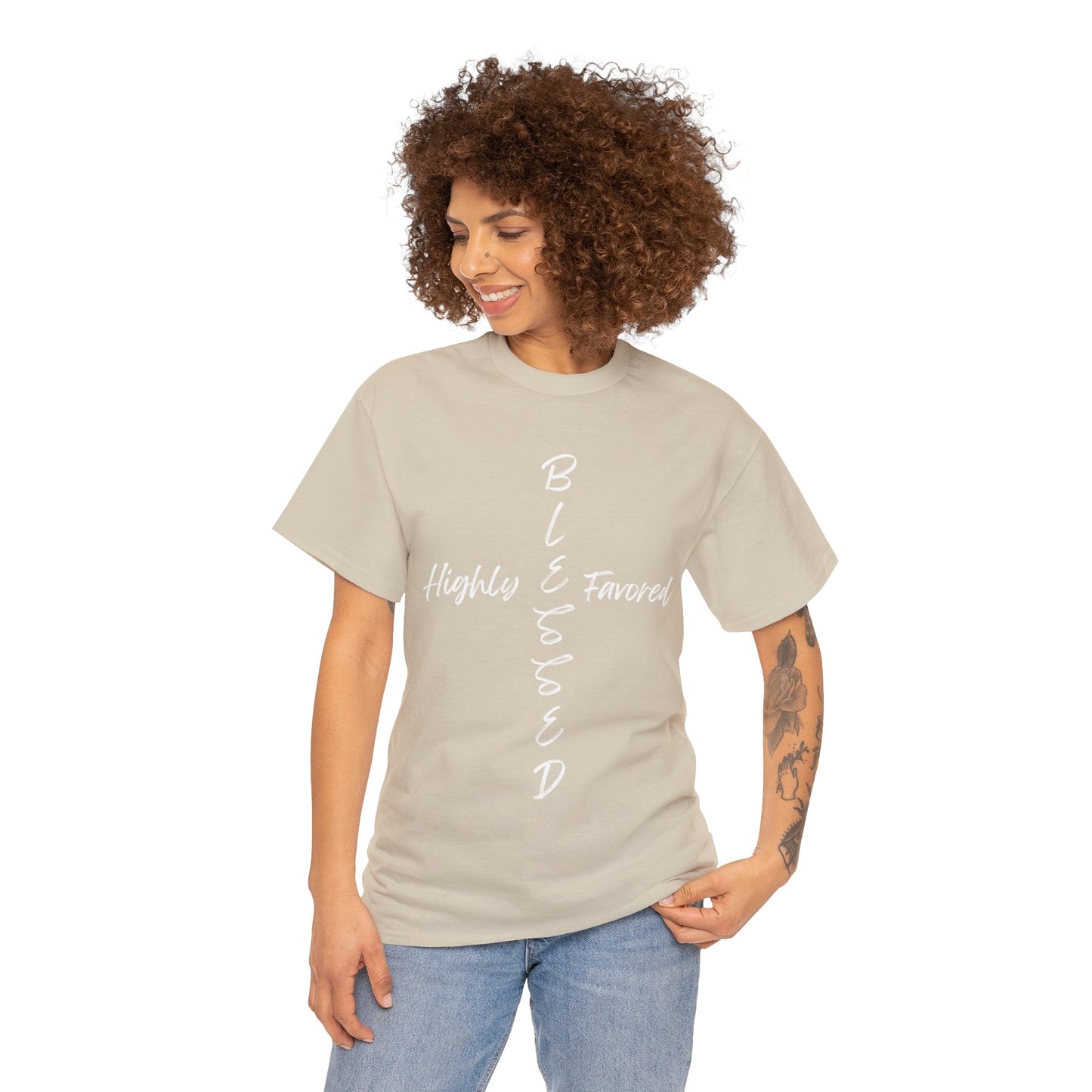 Blessed and Highly Favored - Unisex Heavy Cotton Tee