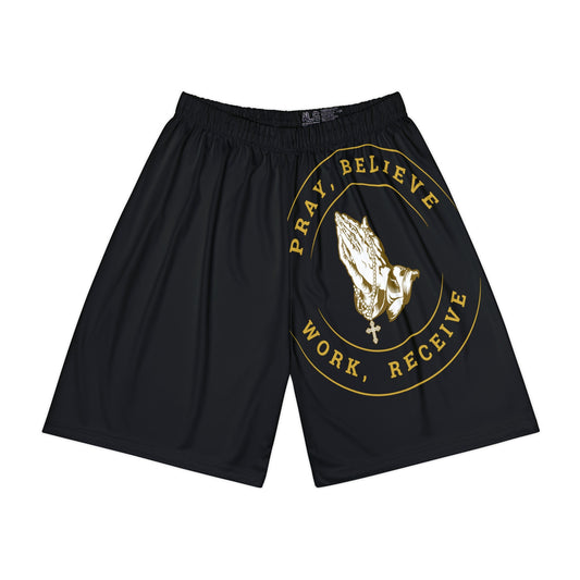 Pray, Believe, Work, Receive - Men’s Sports Shorts