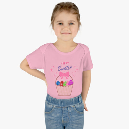 Cute Happy Easter Day Easter Egg Basket Kids Shirt