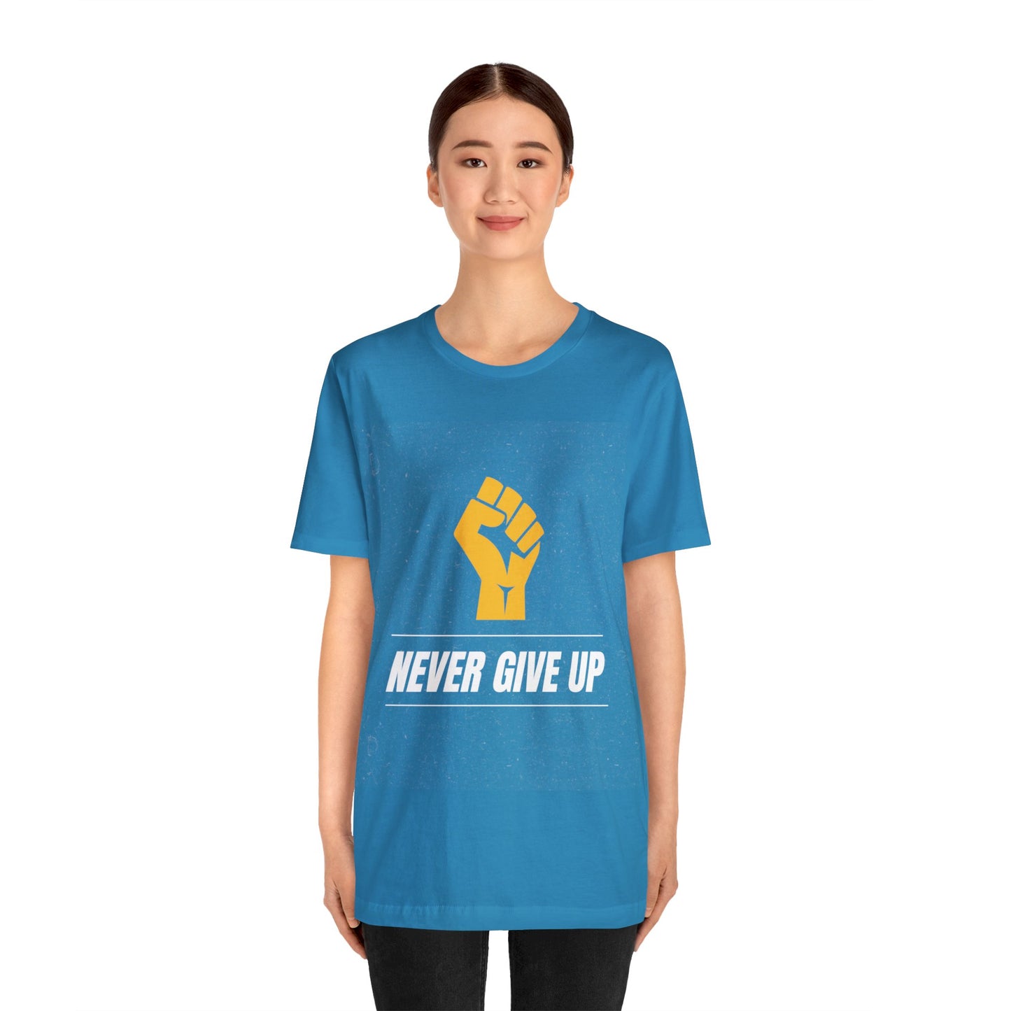 Never Give Up - Motivational, Inspirational T Shirt for Men and Women