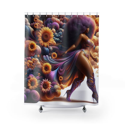 Melenated Flowers - Shower Curtains