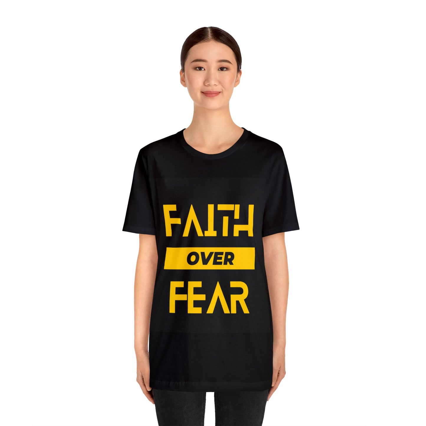 Faith Over Fear - Inspirational, Motivational Christian T Shirt For Men and Women