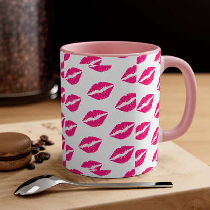 Kisses Accent Coffee Mug For Coffee Lovers, 11oz