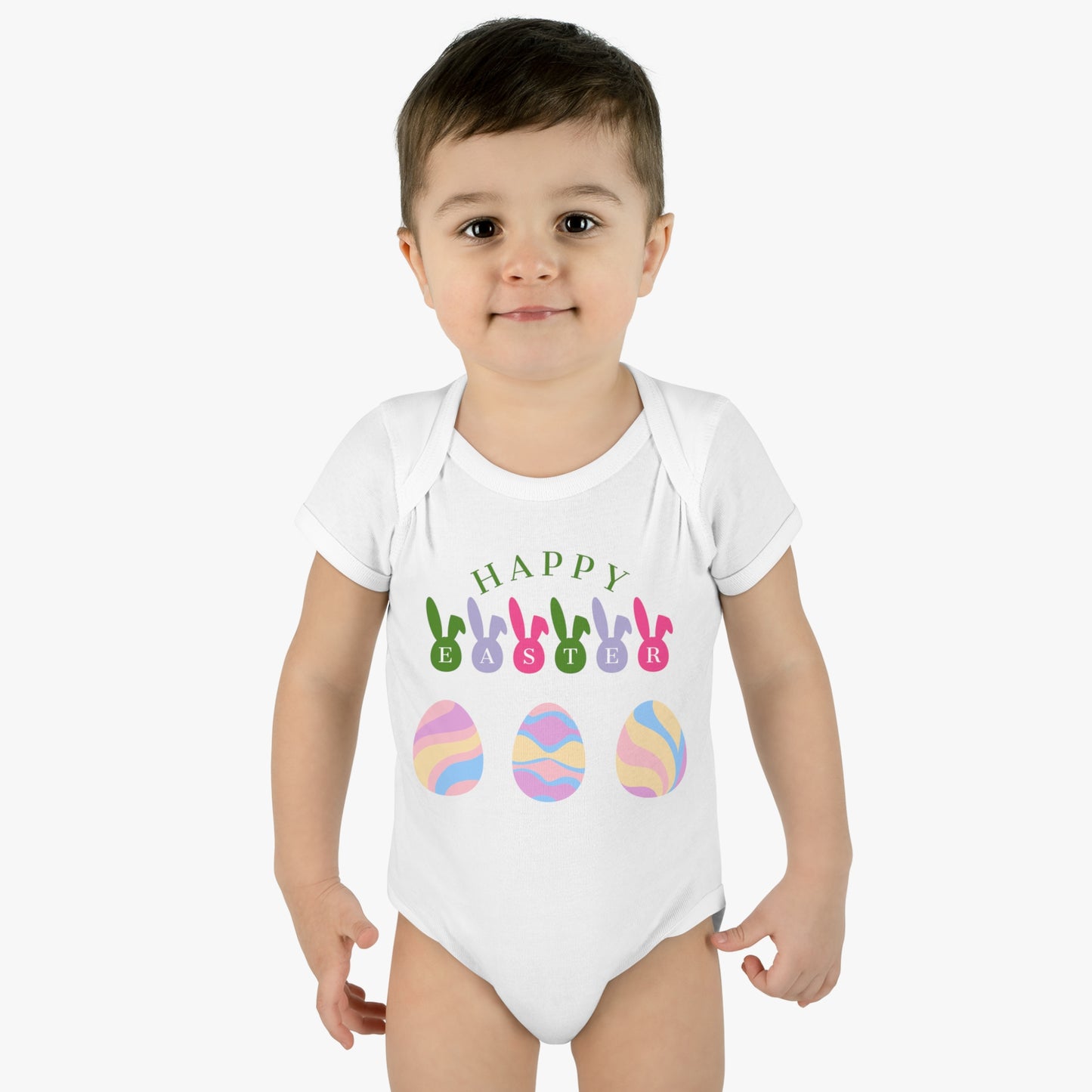 Happy Easter Cute Easter Egg and Bunny Kids Shirt