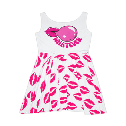 Whatever - Cute Women's Skater Dress with Kisses and Bubble Gum