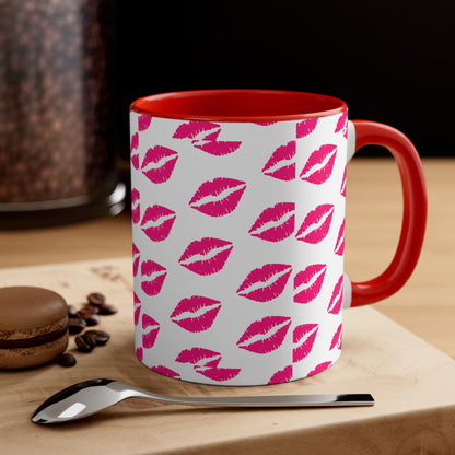 Kisses Accent Coffee Mug For Coffee Lovers, 11oz