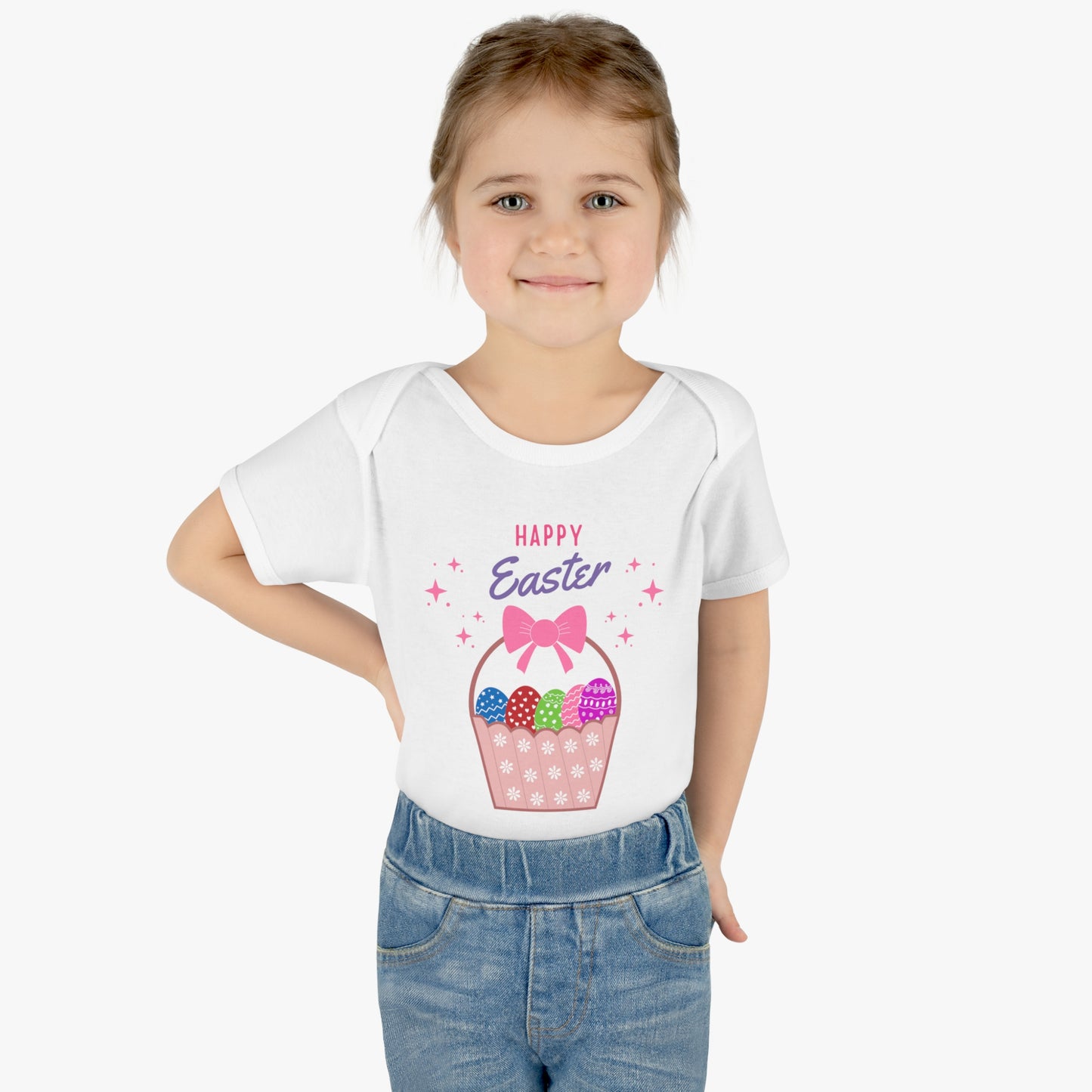 Cute Happy Easter Day Easter Egg Basket Kids Shirt