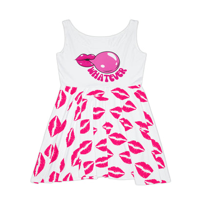 Whatever - Cute Women's Skater Dress with Kisses and Bubble Gum