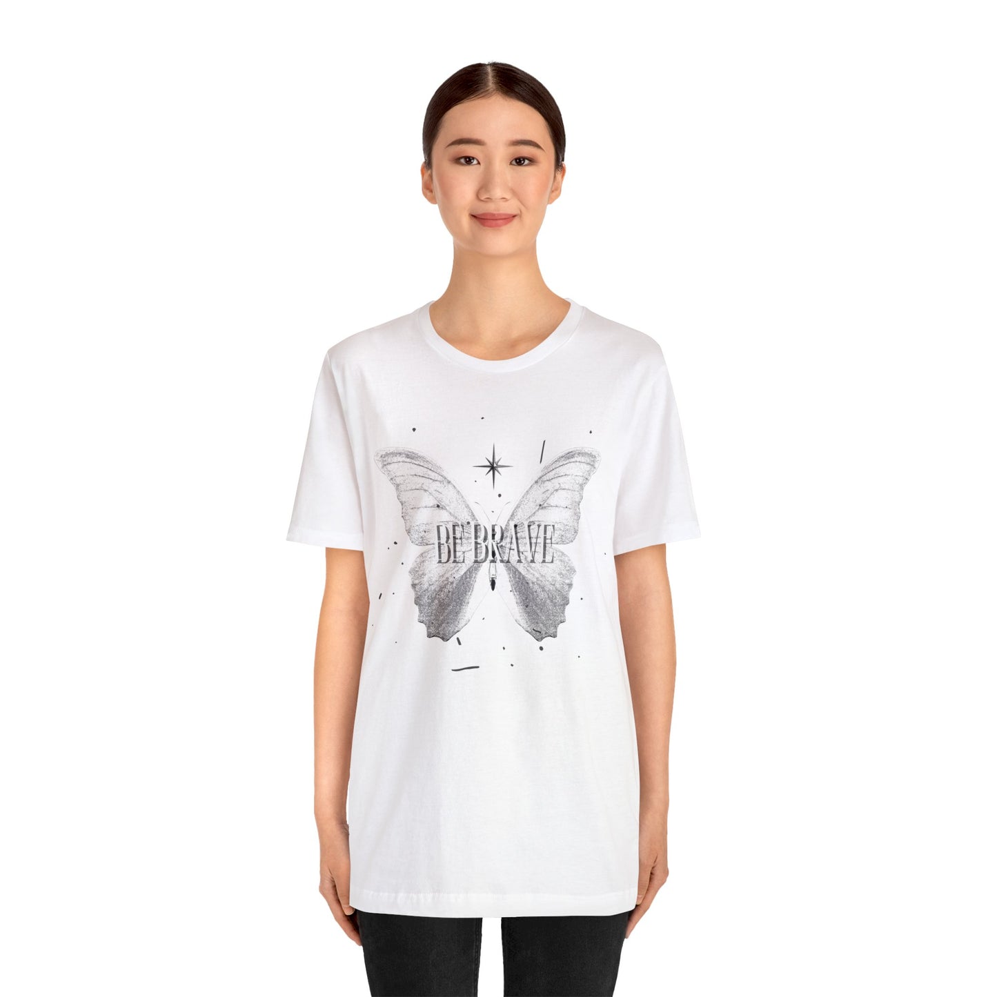 Be Brave With Butterfly - Graphic T Shirt for Women