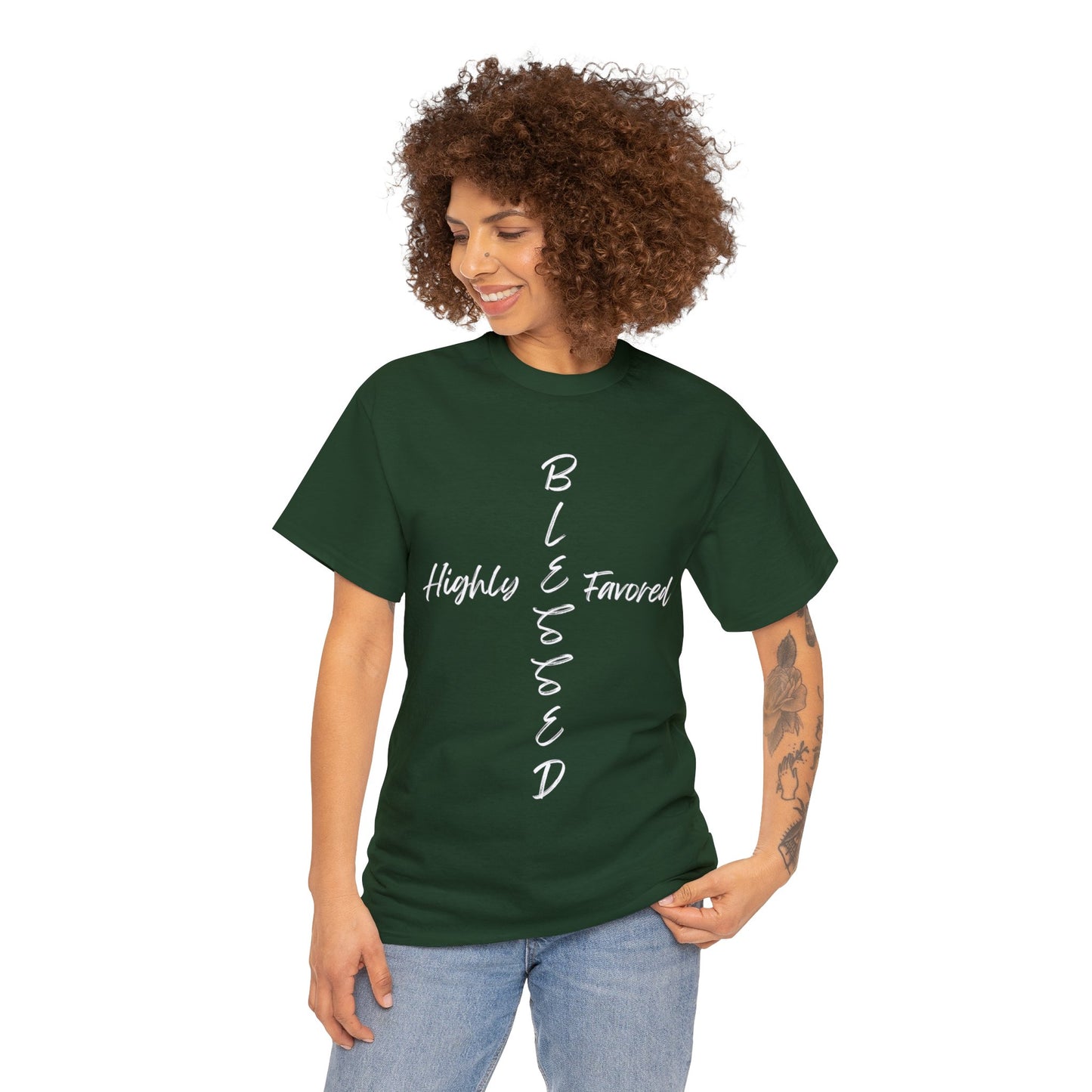 Blessed and Highly Favored - Unisex Heavy Cotton Tee