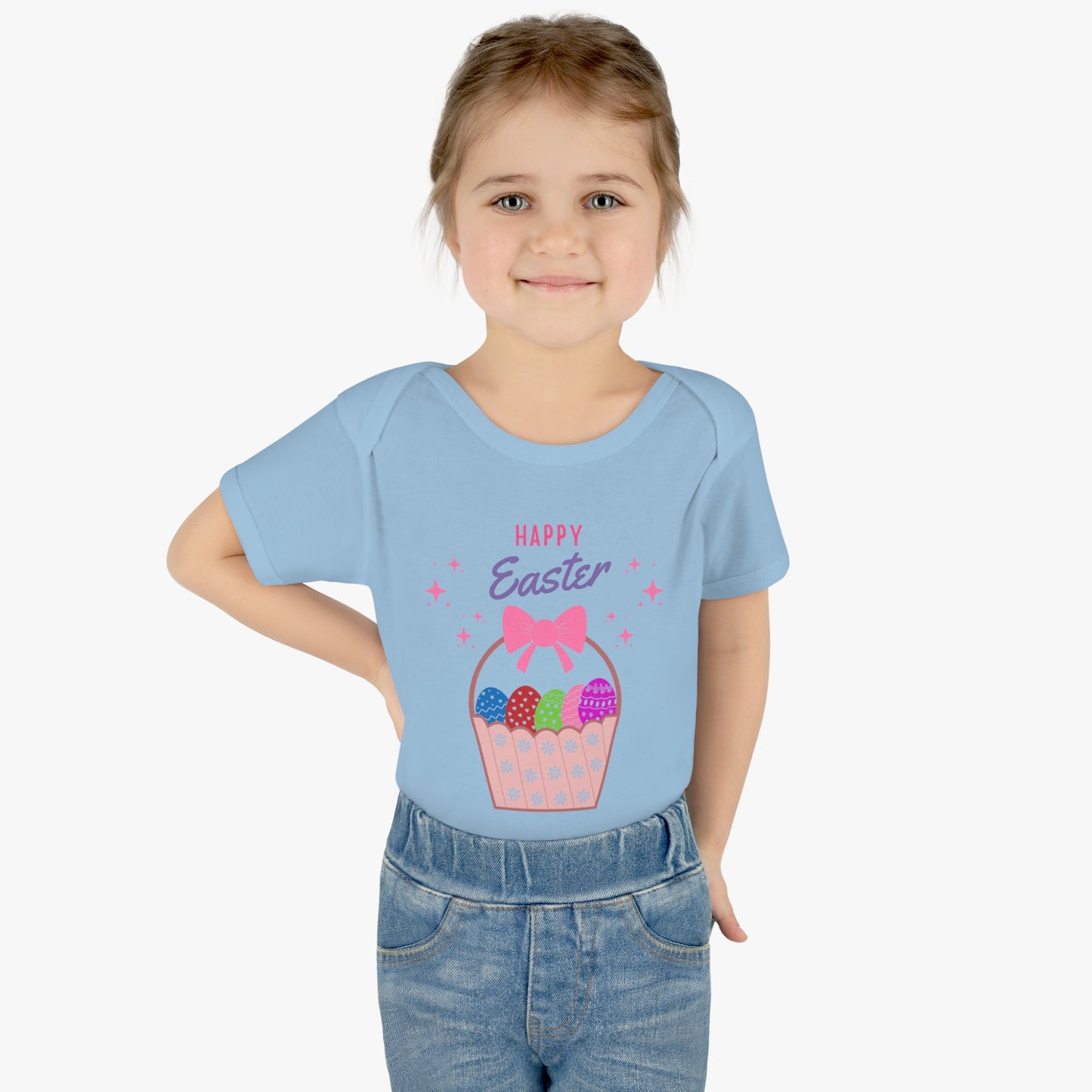 Cute Happy Easter Day Easter Egg Basket Kids Shirt