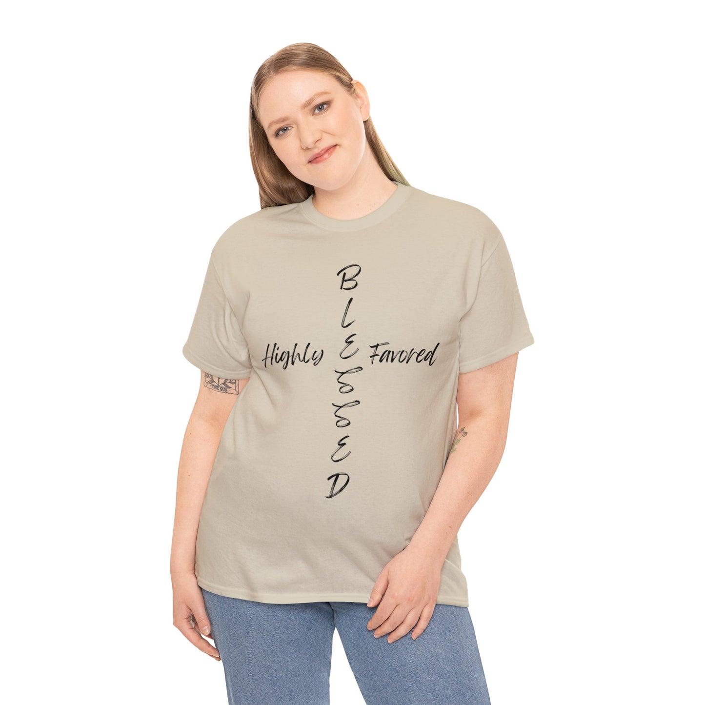 Blessed and Highly Favored - Unisex Heavy Cotton Tee