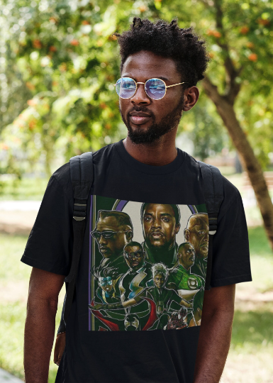Iconic Black Super Hero Graphic T Shirt